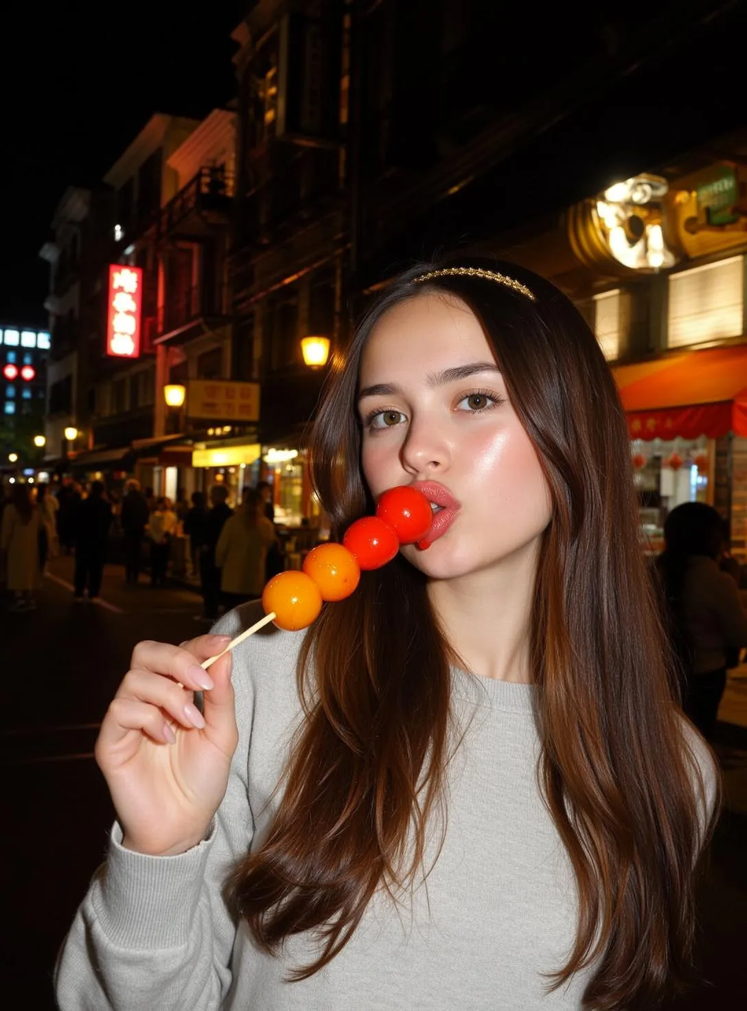 Explore Young Shown Chest Holding Skewer Candied