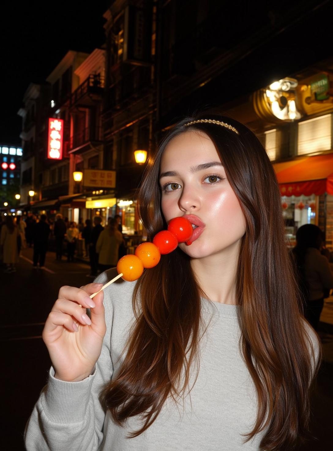 Explore Young Shown Chest Holding Skewer Candied