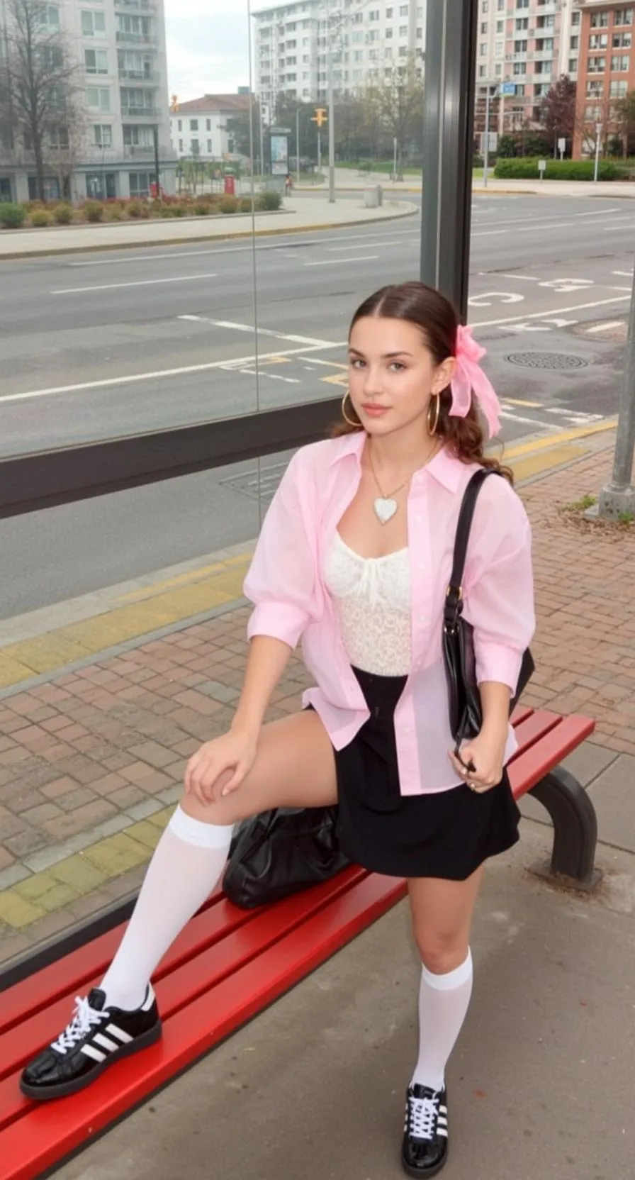 Earrings And Necklace In Street Portrait