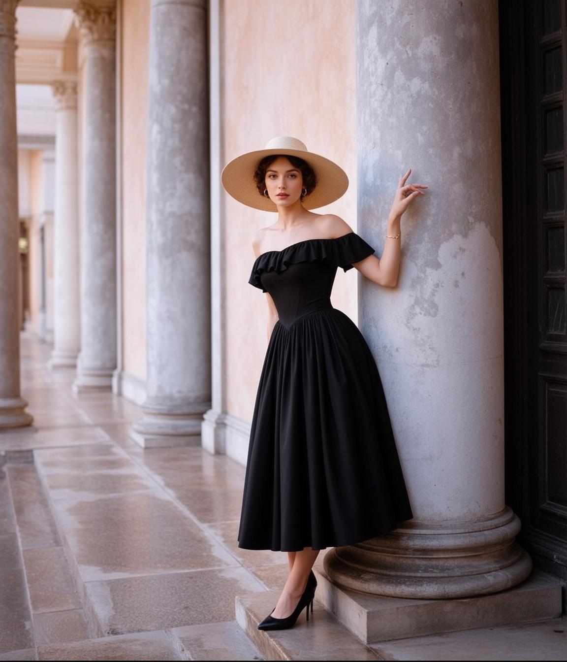 Straw Hat Colonnade Cinematic Vintage