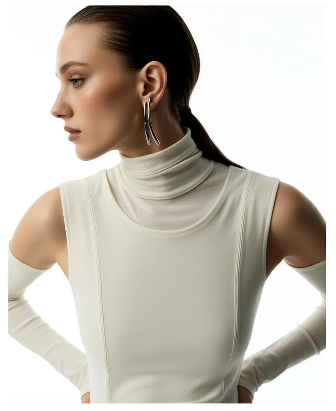 Makeup And Earrings In Studio Portrait