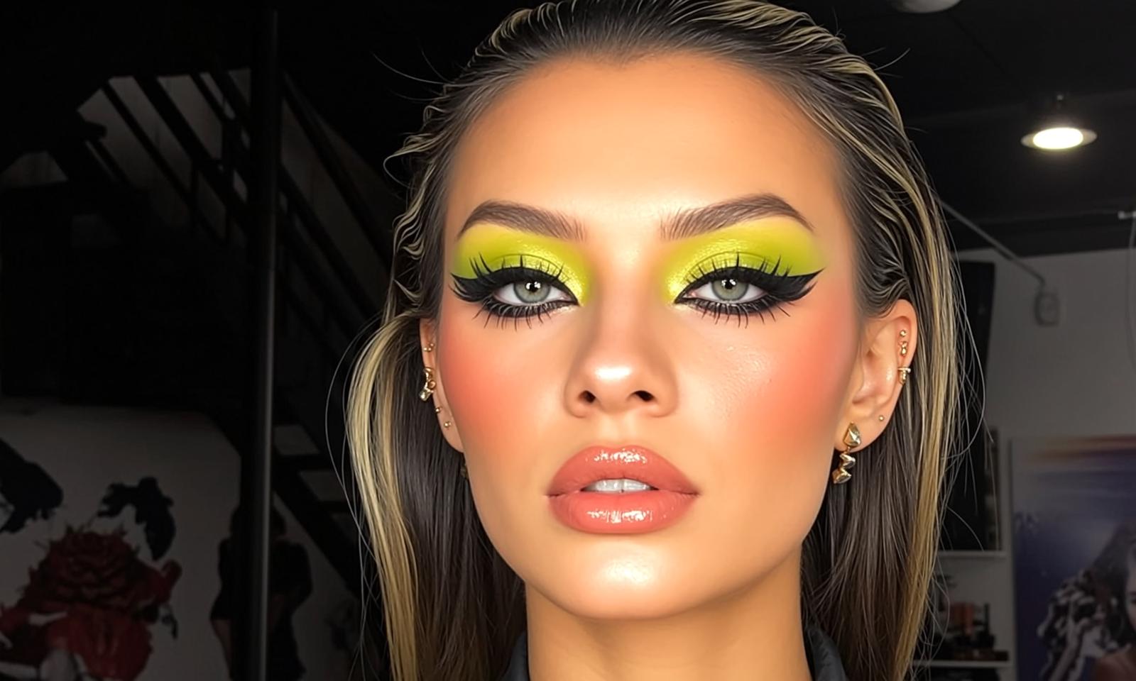 Neon Eyeshadow Close Portrait