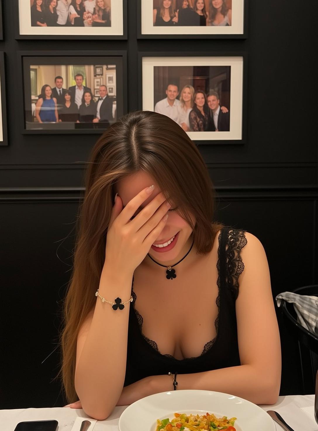 Covered Face Laughter Table