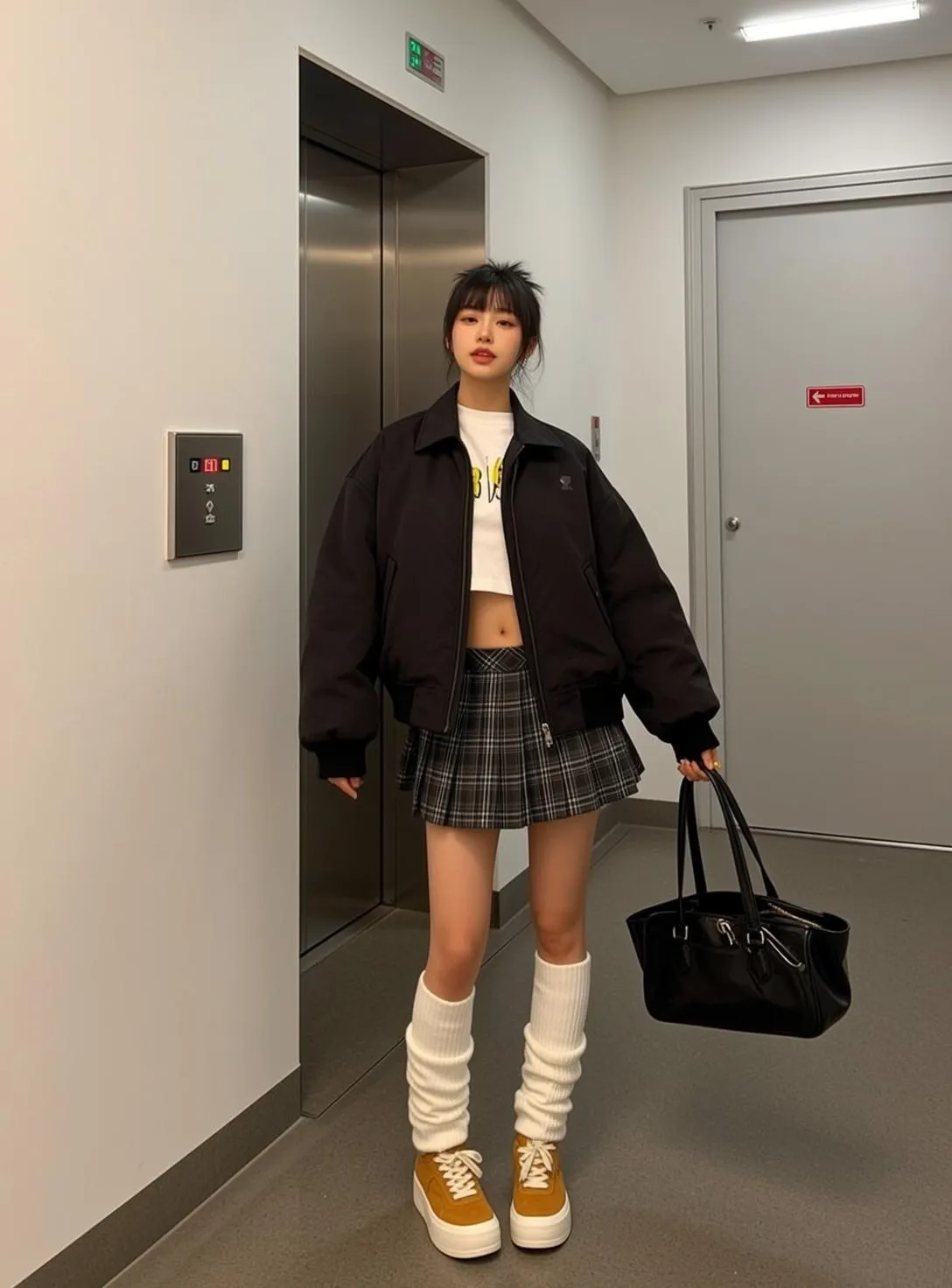 Acubi Stands Facing Slight Tilt Her Head