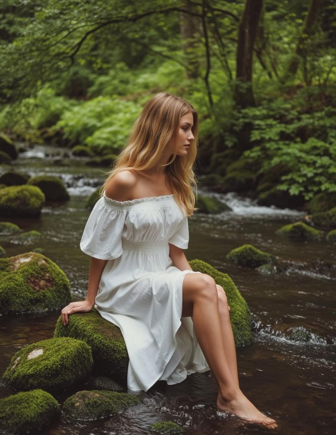 Mossy Stream Dress Pose