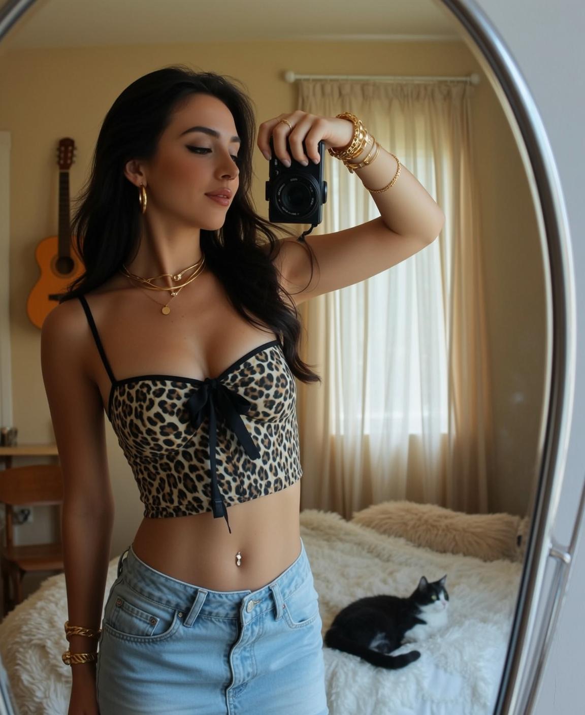 Explore Stands Bedroom Holding Take Selfie Large