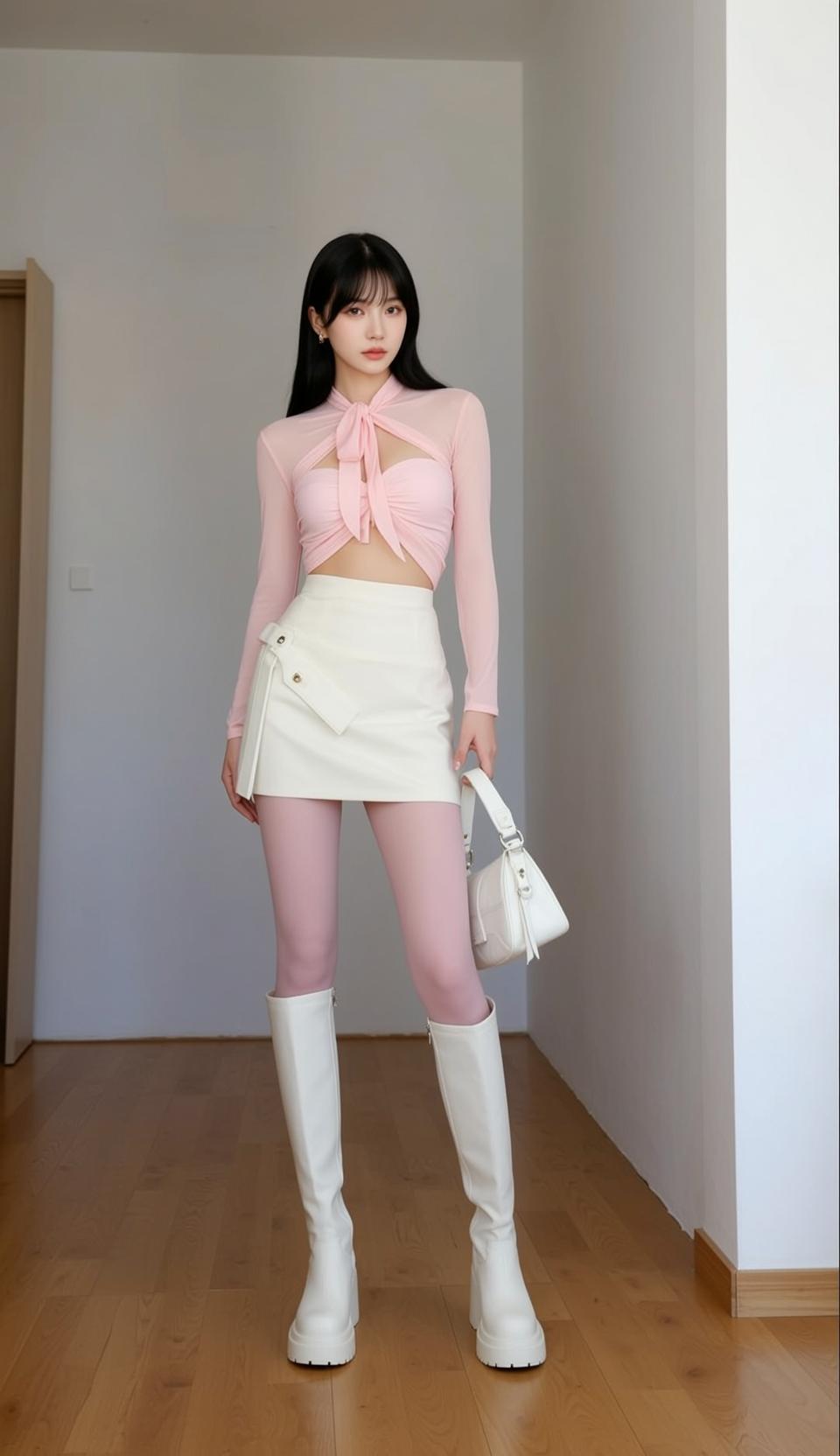 Balletcore Stands Facing Slight Head Tilt Her