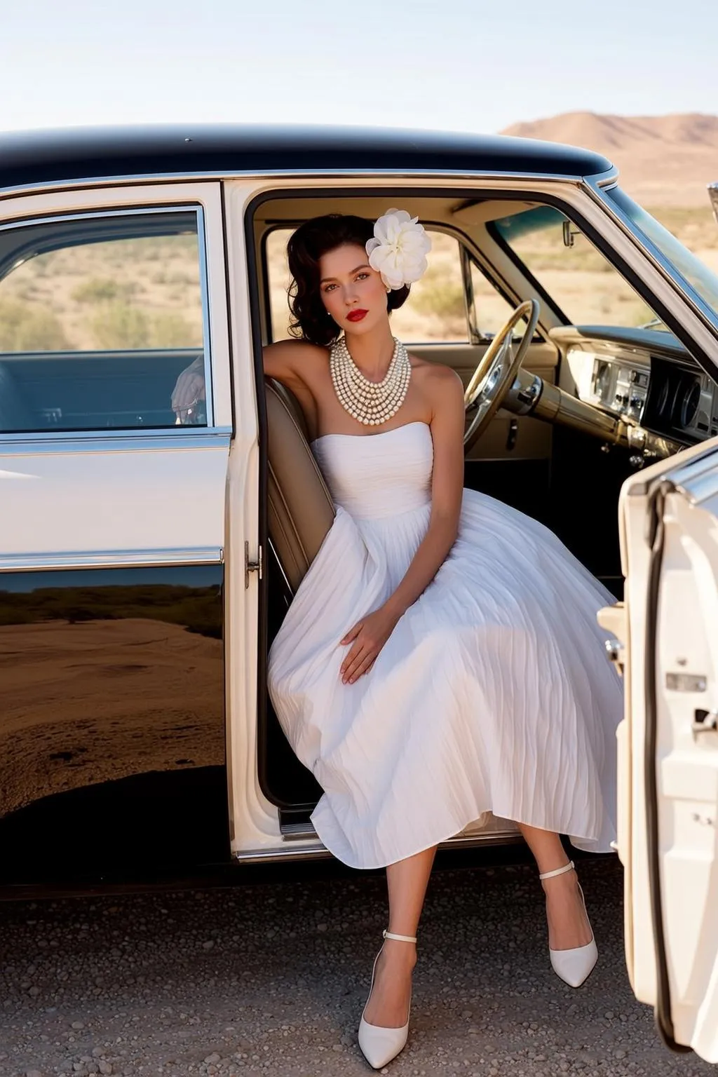 Makeup And Necklace In Dress Portrait