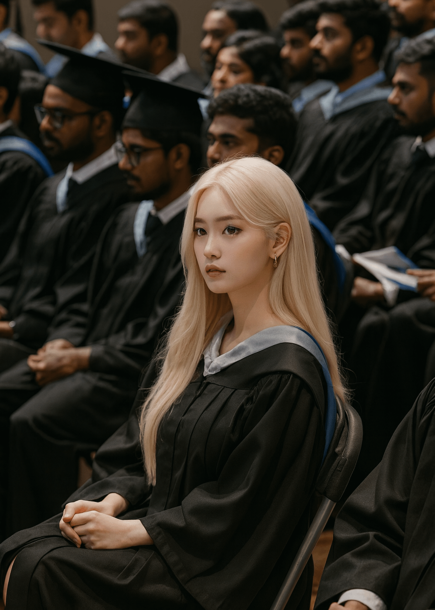 Graduation Ceremony Audience Soft Lighting Chest Up