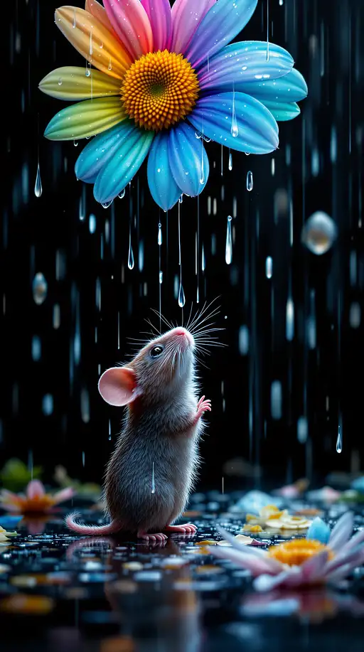 High-definition Mouse Under Daisy