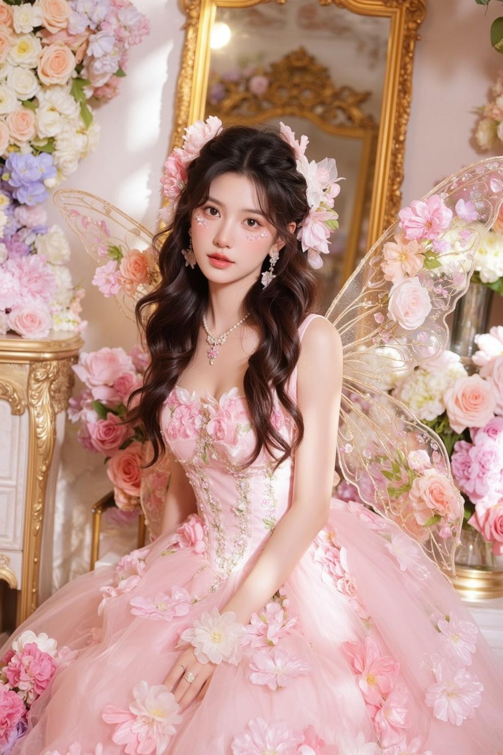 Fairycore Young Long Wavy Dark Brown Hair