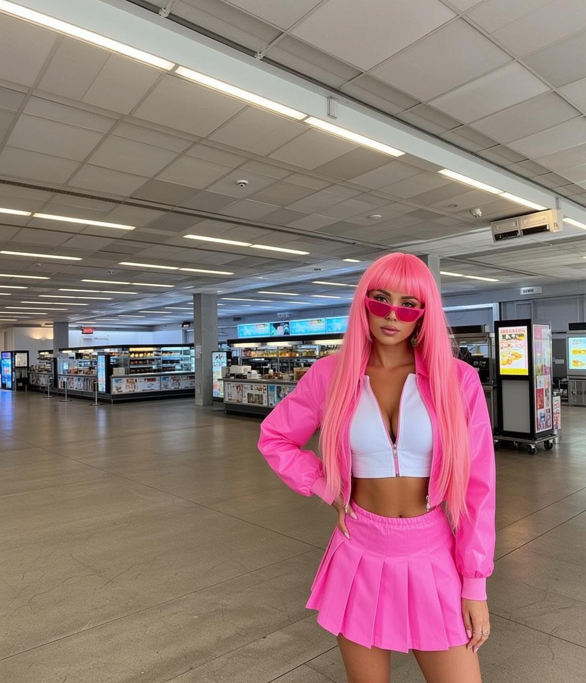 Pink Wig Concourse Look