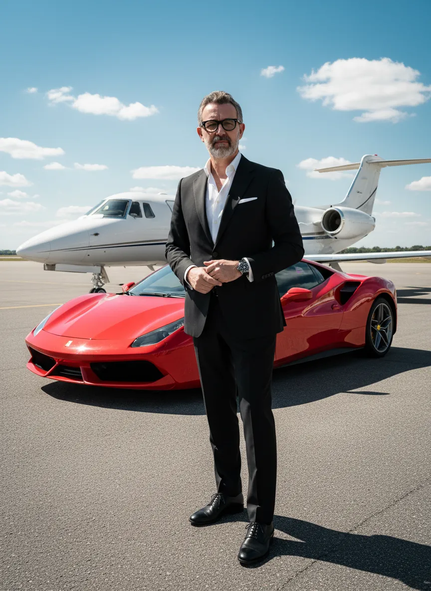Man Car And Jet Editorial