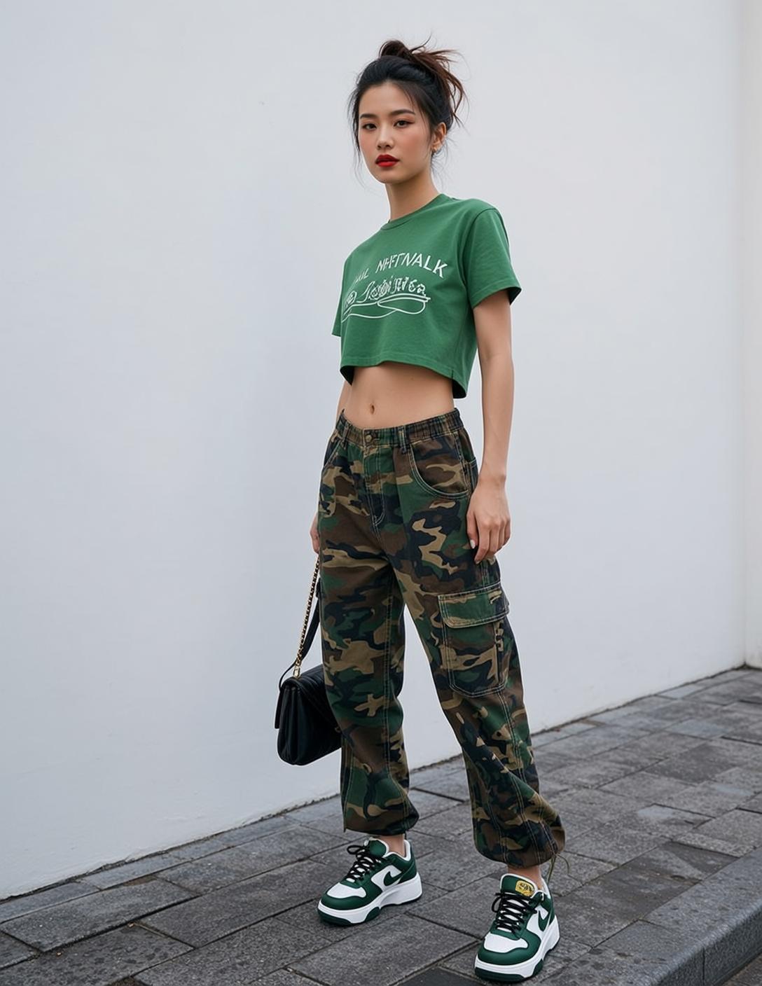 Skater Young Asian Dark Brown Messy Bun