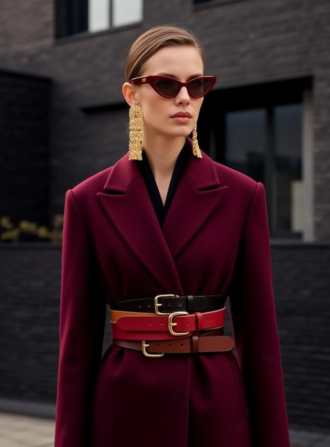 Maroon Coat Street Editorial