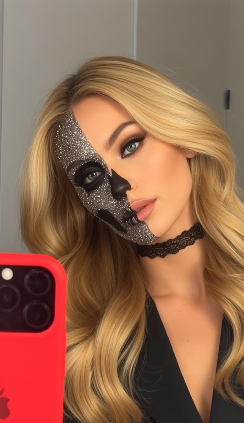 Half Skull Makeup Portrait