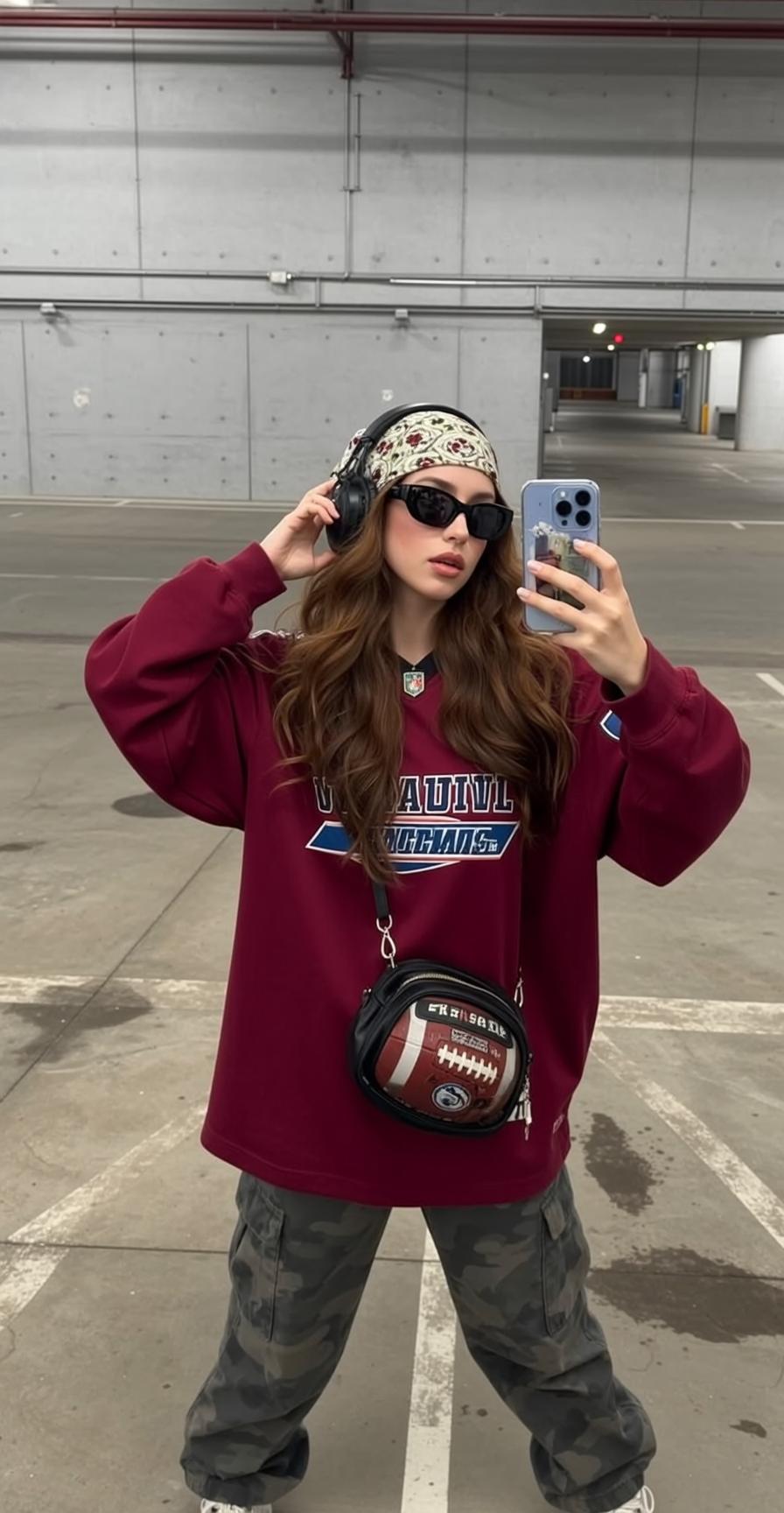 Skater Young Long Wavy Brown Fair Maroon