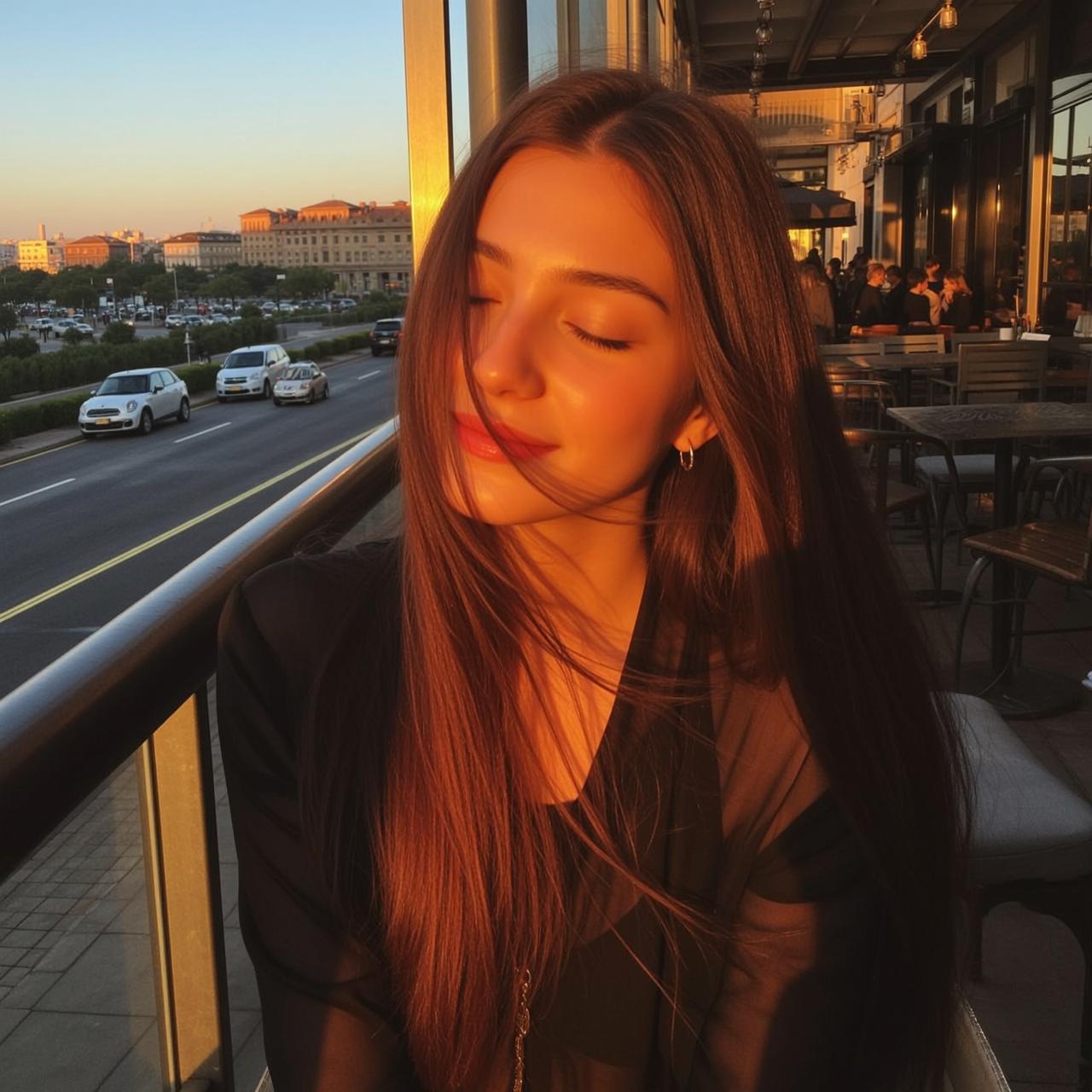 Golden Hour Cafe Railing