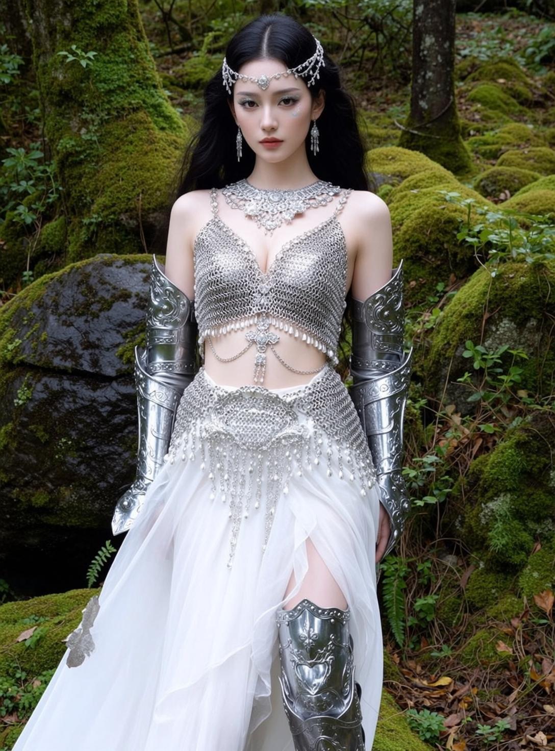 Silver Armor in Enchanted Forest
