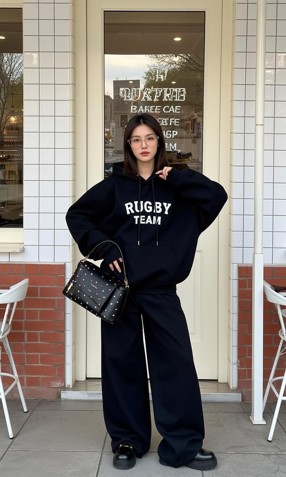Oversized Hoodie Glasses Streetwear