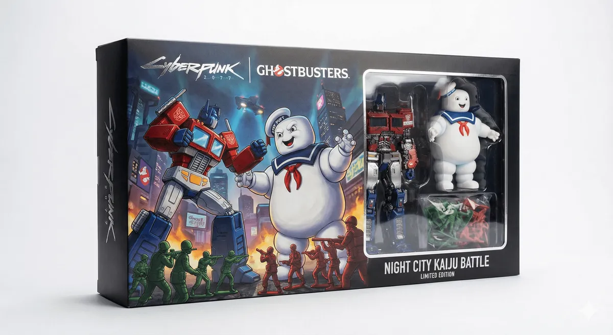 Night City Kaiju Battle Toy Box Set White Background