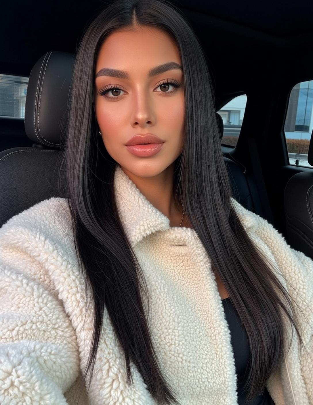 Cream Sherpa Driver Seat Portrait