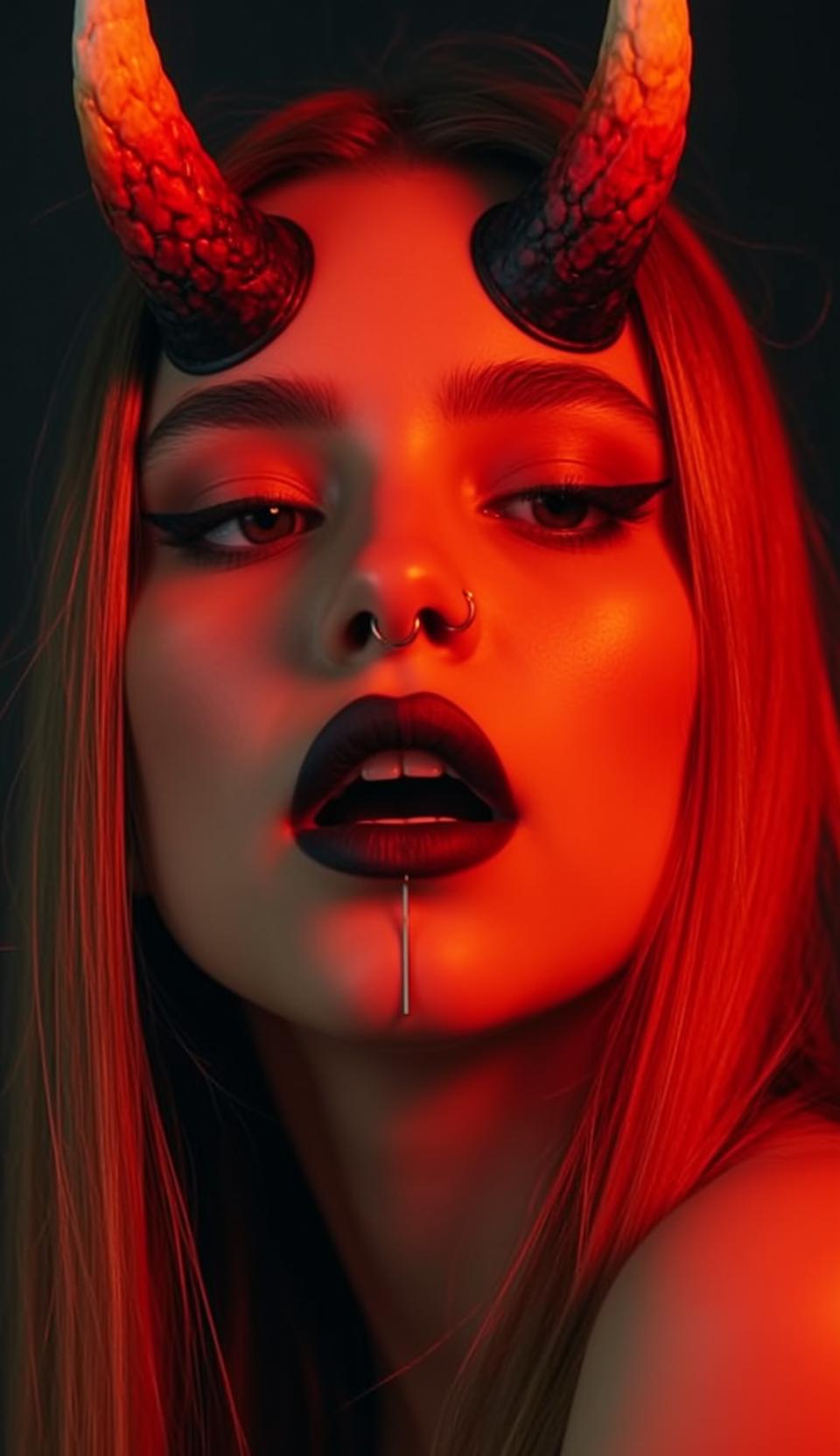 Red Horns Gothic Portrait