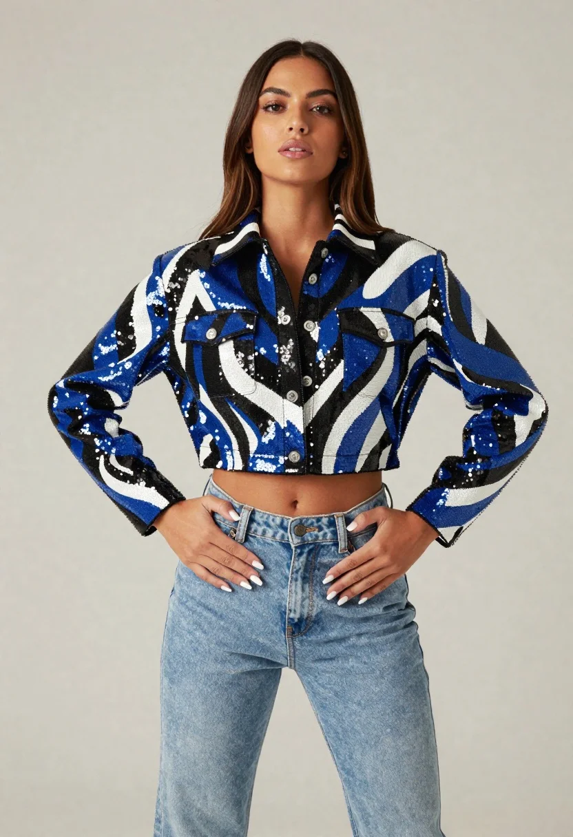 Confident Woman Poses With Hands Hips High-fashion Studio Setting Subject reference photo