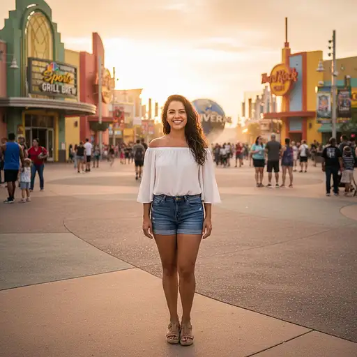 Hyper Realistic Photo Smiling Brazilian Woman Full Body Centered The