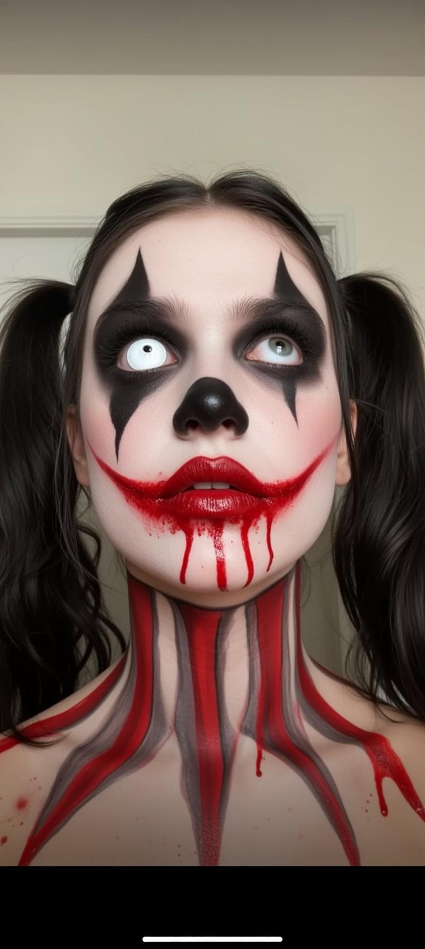 Clown Makeup Upward Gaze