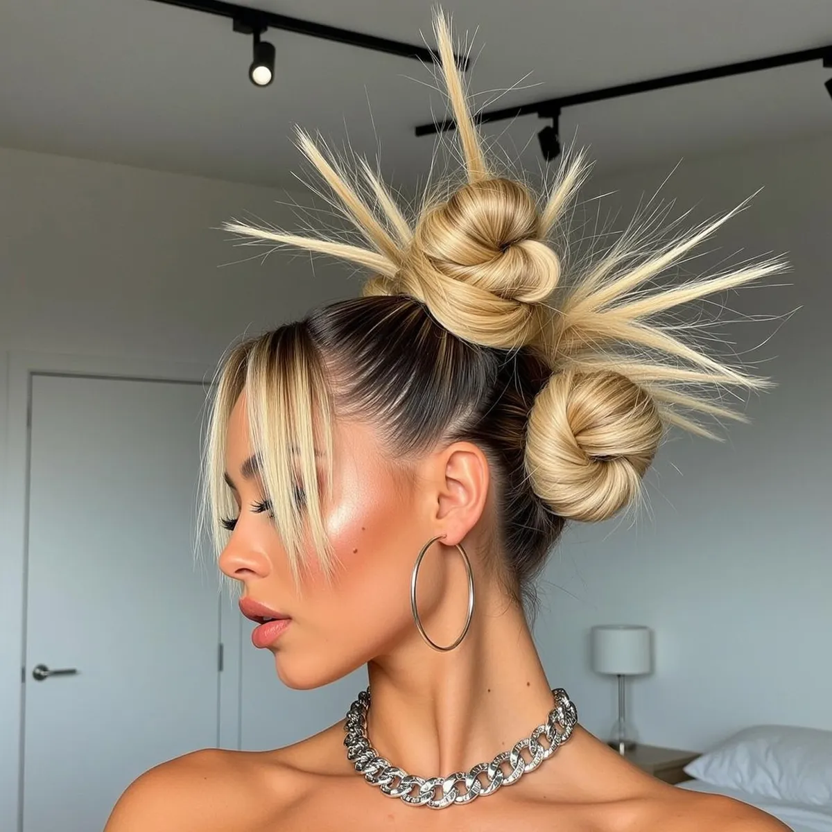 Earrings And Necklace In Fashion Portrait