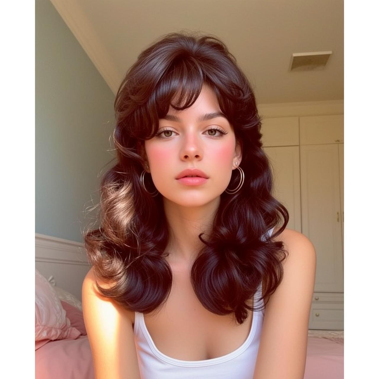 Hair Salon Young Dark Brown Voluminous Wavy