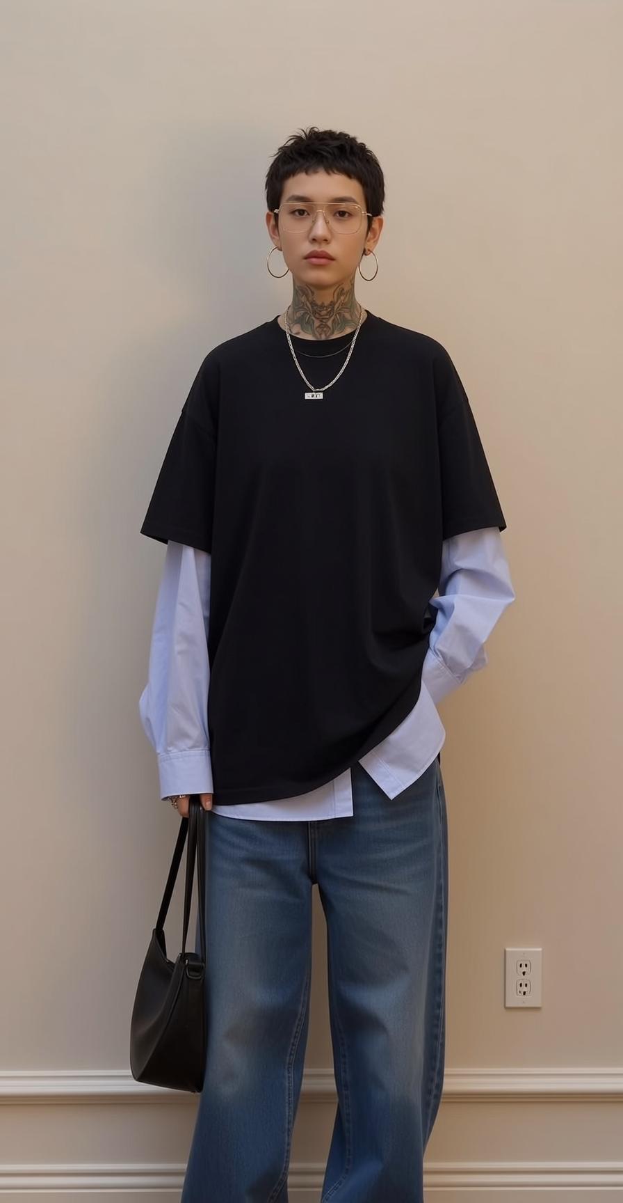 Layered Shirt Neck Tattoos