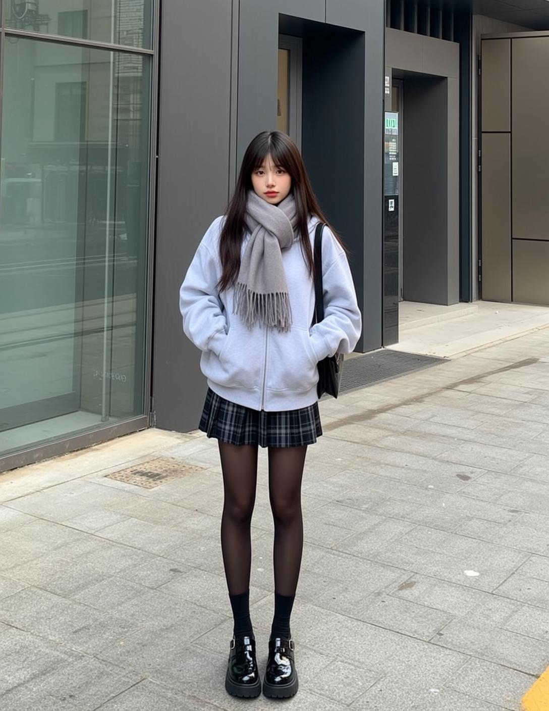 Acubi Young Long Dark Straight Bangs Fair