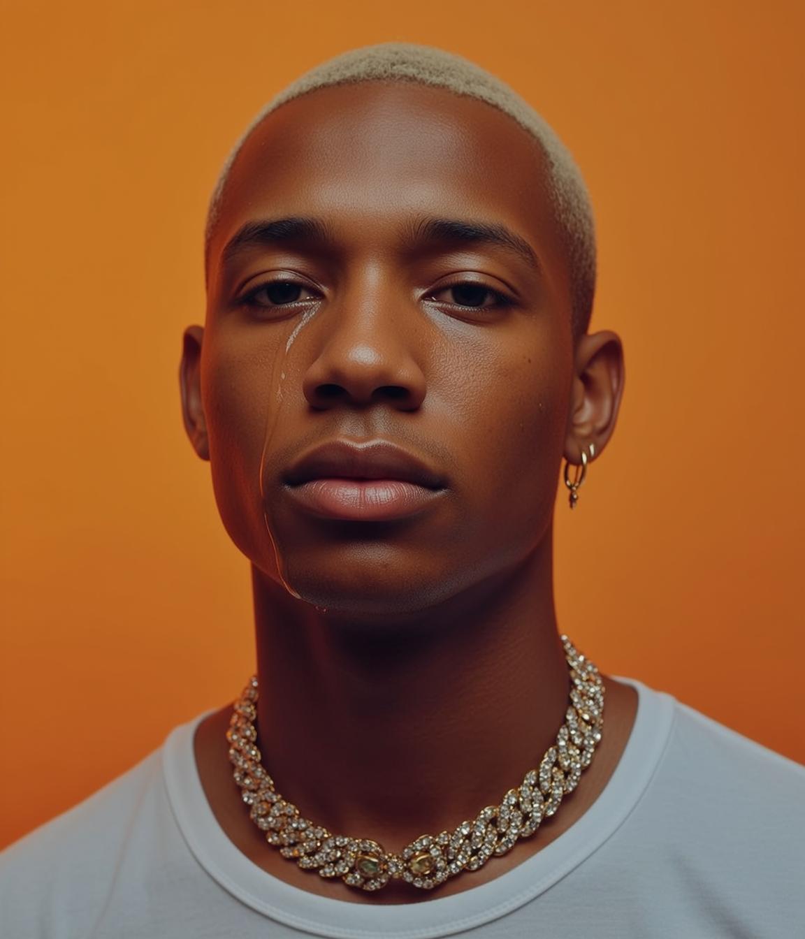 Young Black Short Bleached Blonde Buzz Cut