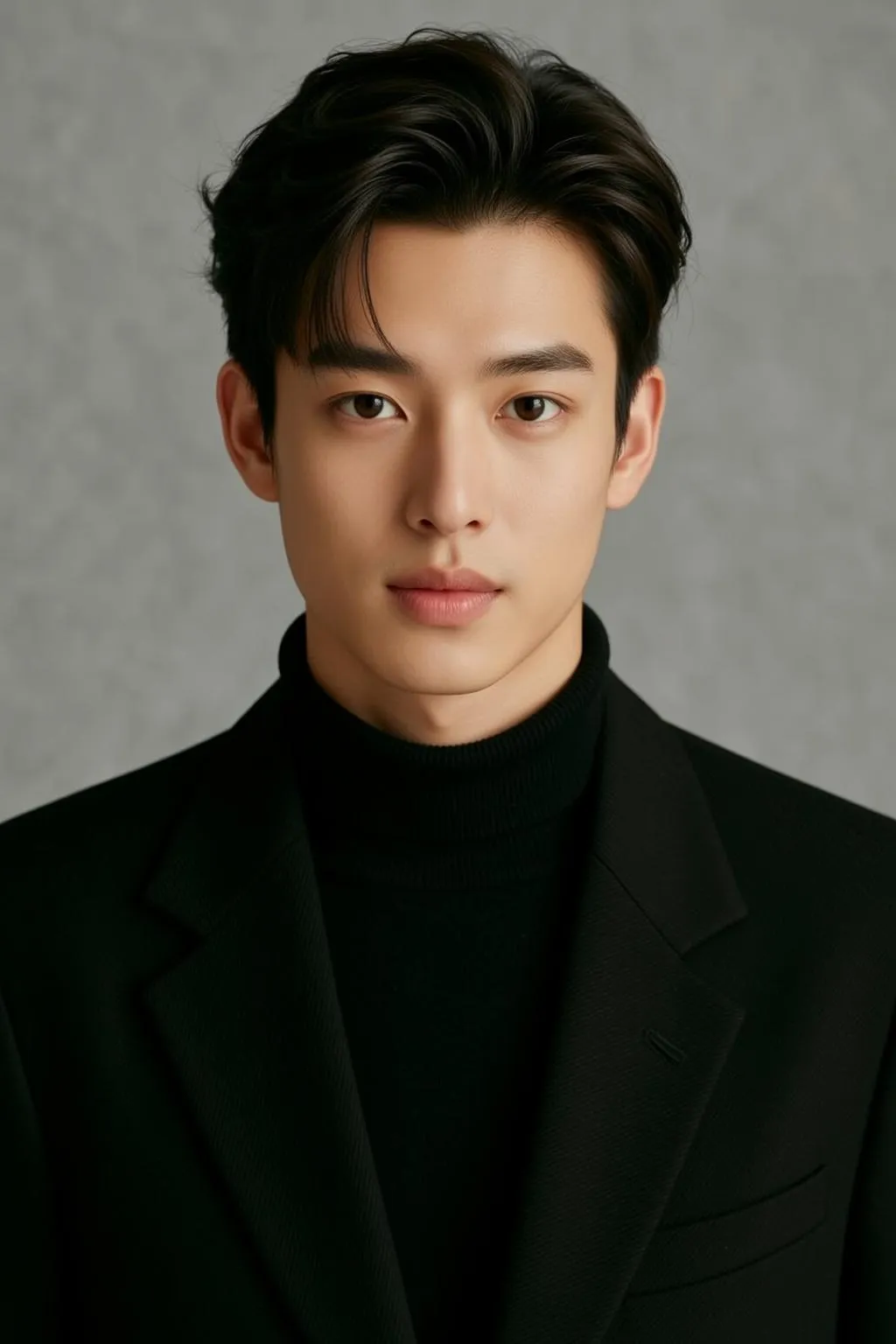 Luxury Young Dark Styled Fair Black Turtleneck