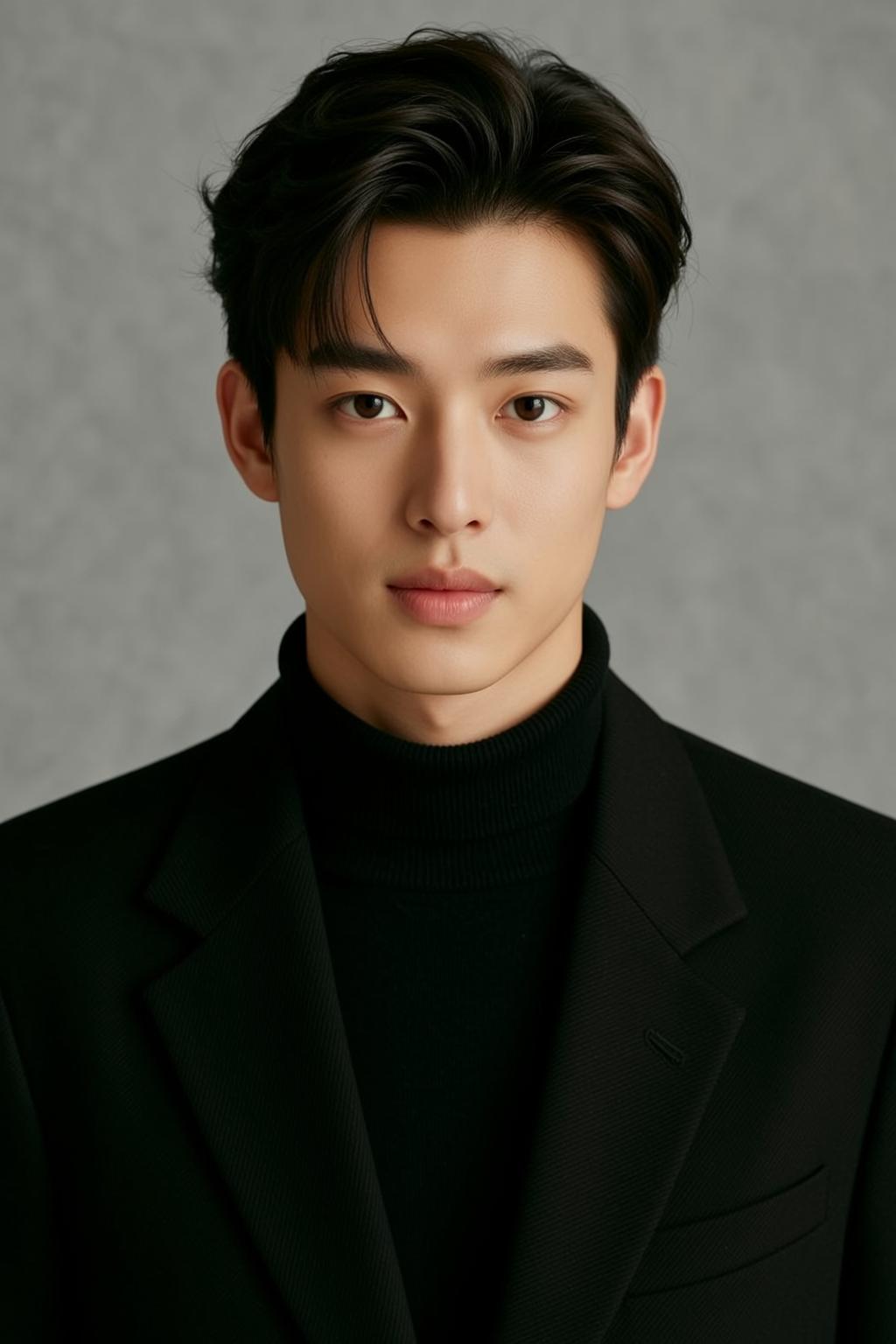 Luxury Young Dark Styled Fair Black Turtleneck