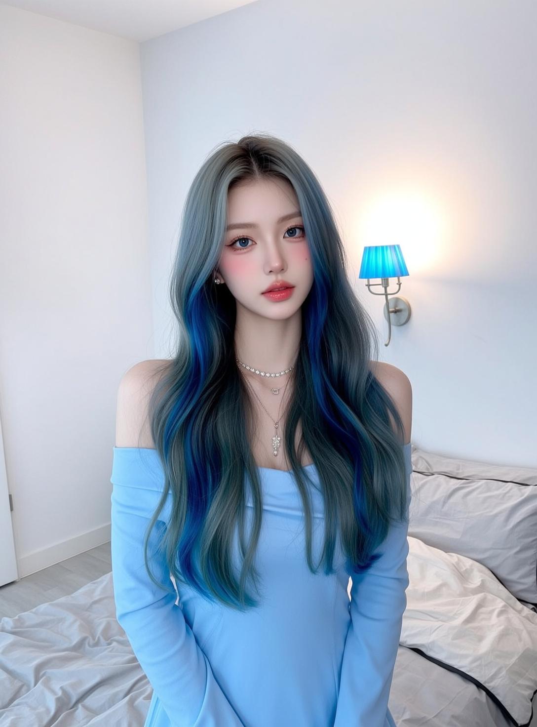 Blue Ombre Bedroom Soft Glam