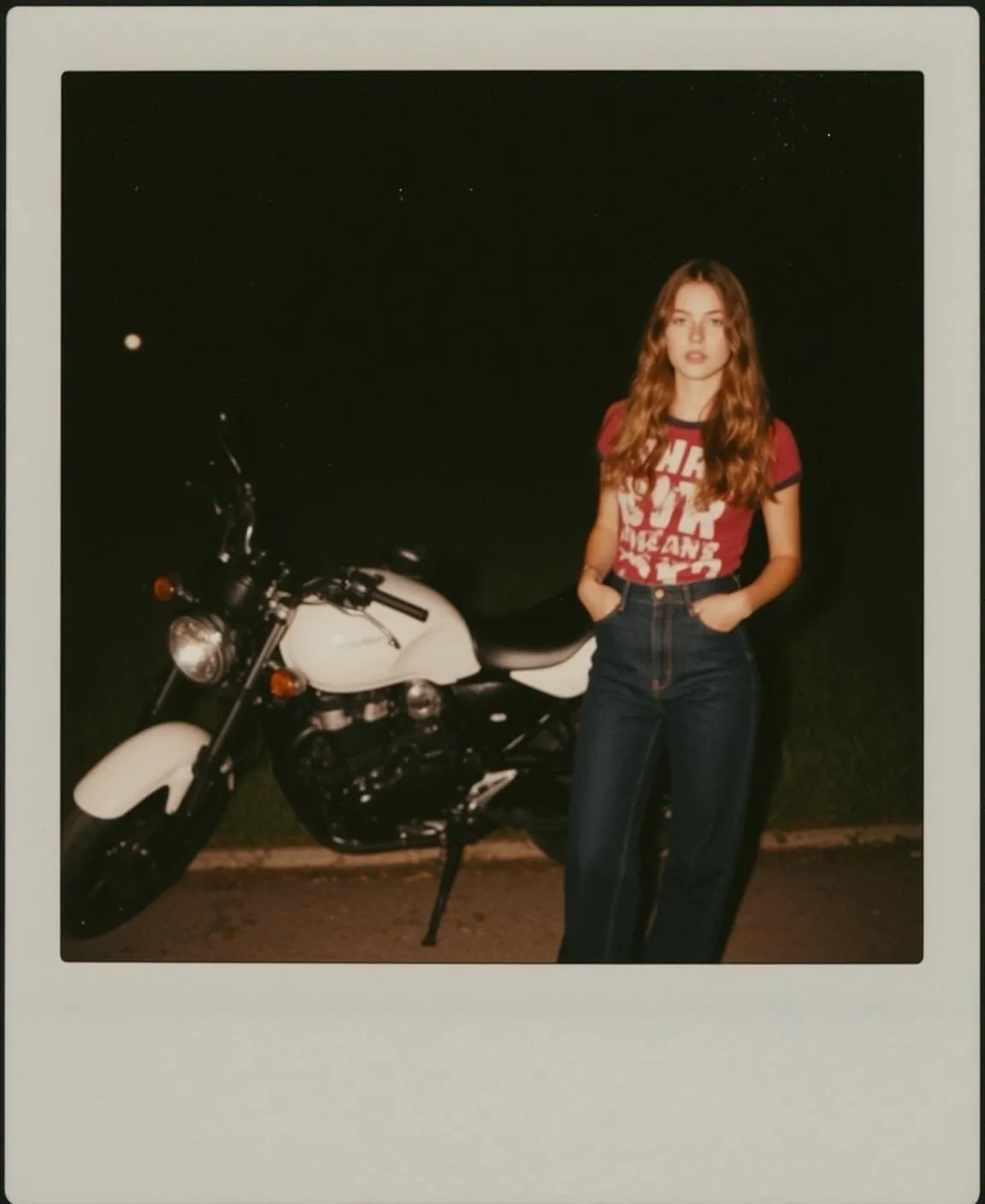 Motorcycle Night Road Portrait