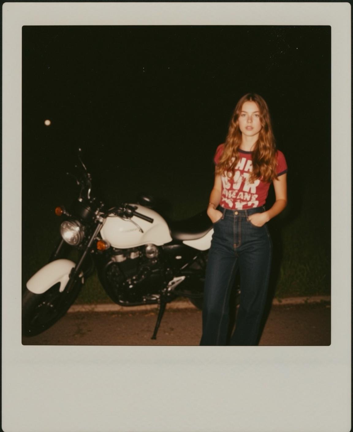 Motorcycle Night Road Portrait
