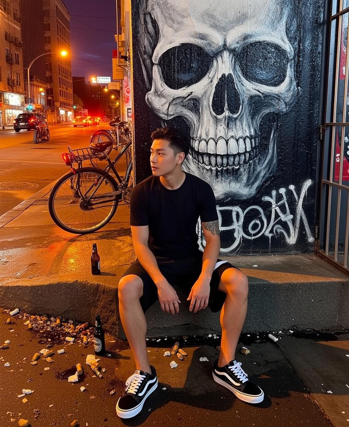 Explore Seated Concrete Ledge Facing Left His