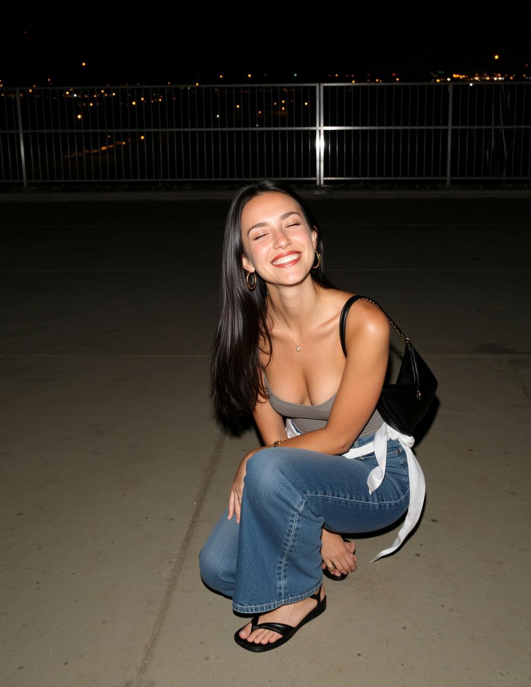 Explore Captured Candid Joyful Crouching Low Her