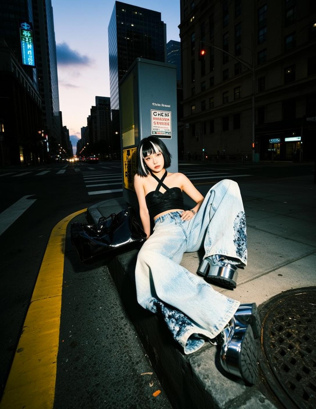 Two Tone Bangs City Curb