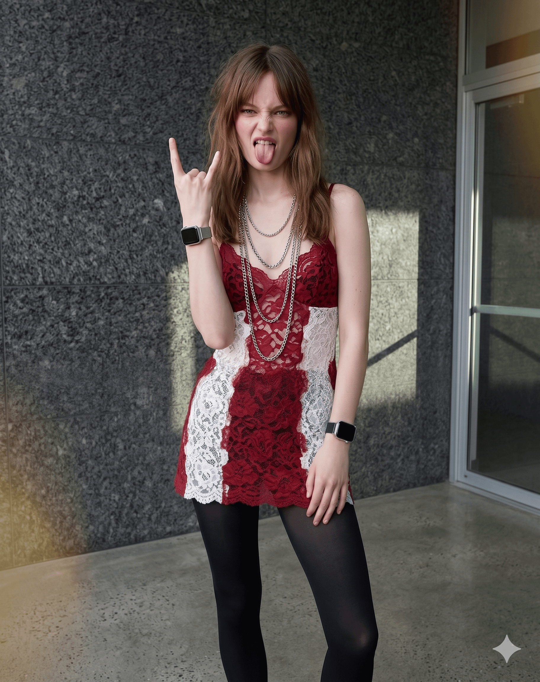 Sleeveless Mini Dress Featuring Alternating Panels Deep In Textured