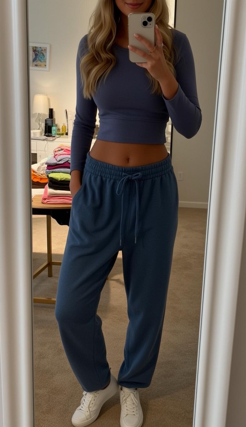 Standing In Bedroom Holding Smartphone