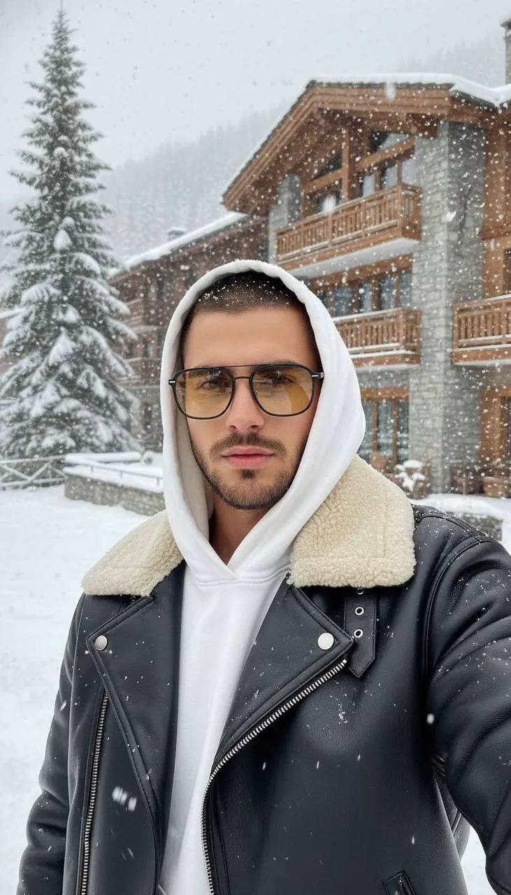Aviator Sunglasses In Snowy Alpine Selfie