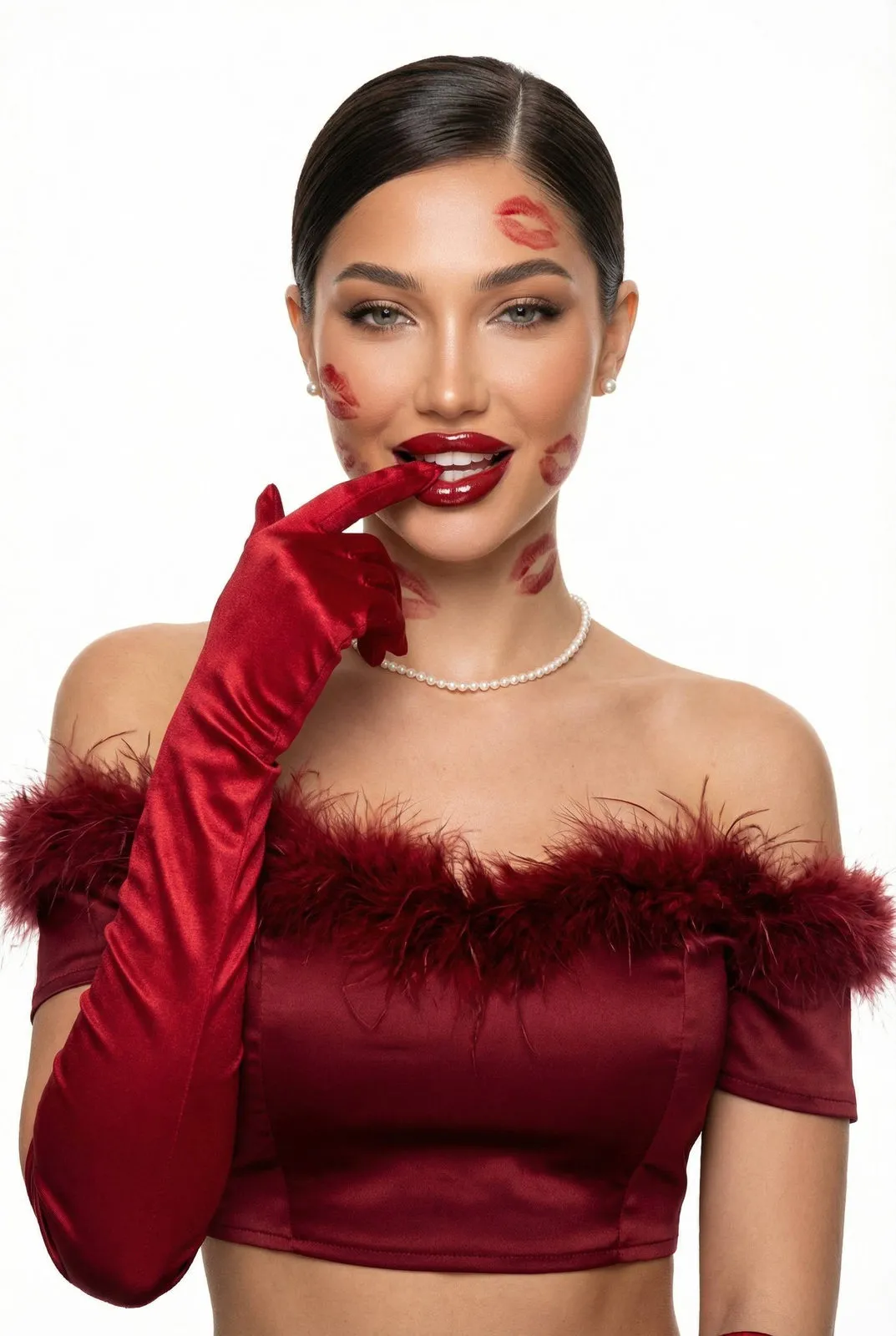 Makeup Earrings And Necklace In Studio Portrait