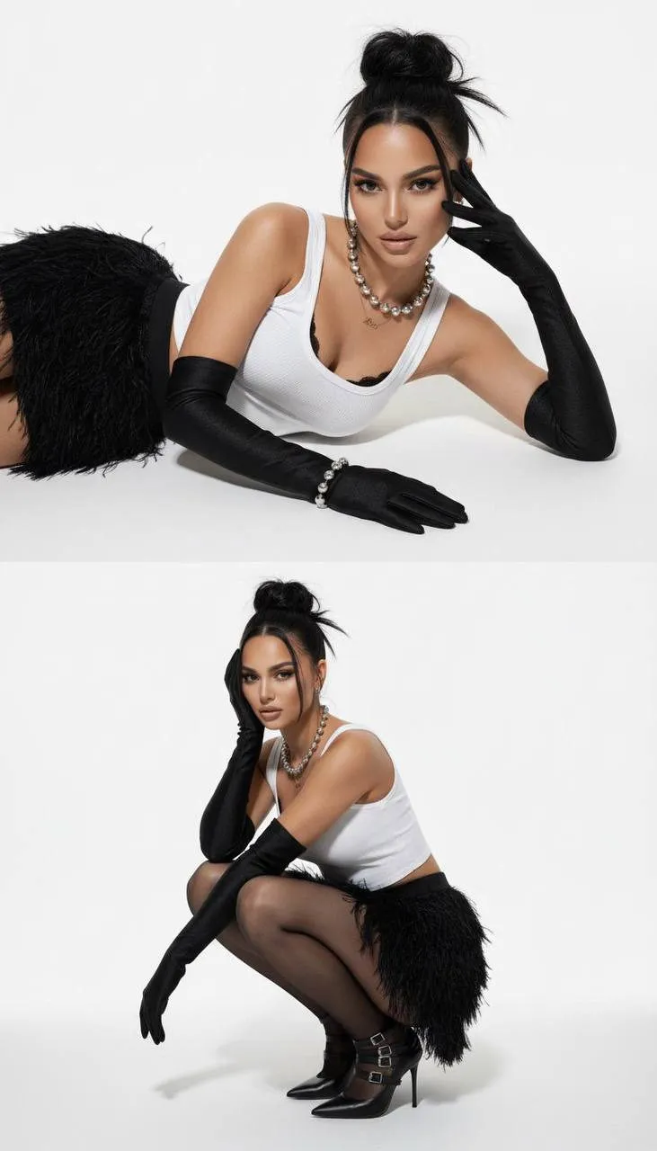 Edgy Black Gloves Editorial