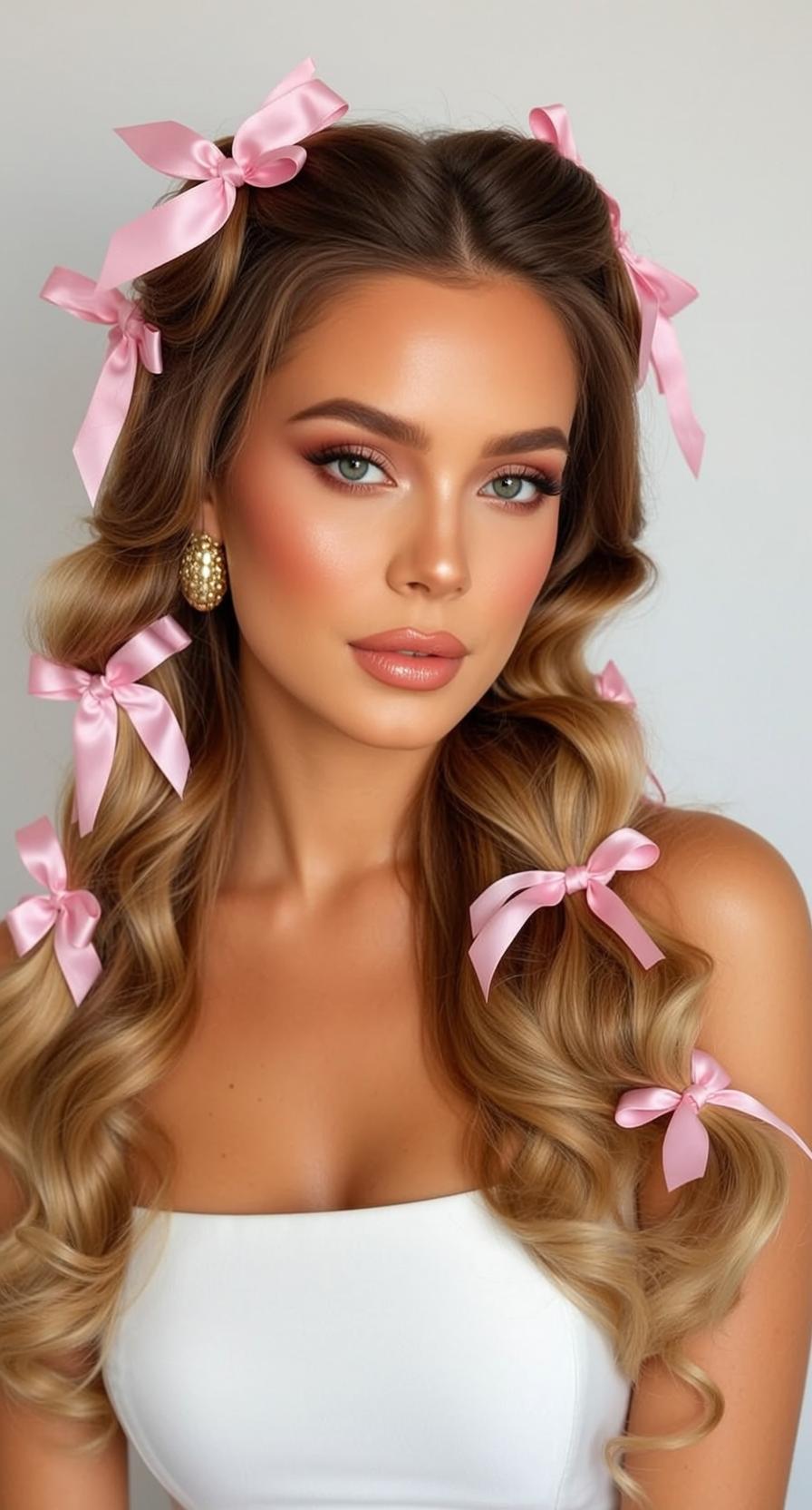 Pink Bow Strapless Top