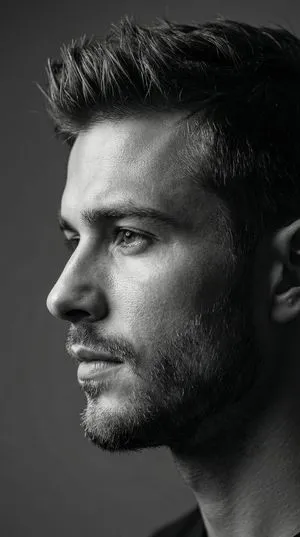 Dramatic Black and White Male Portrait